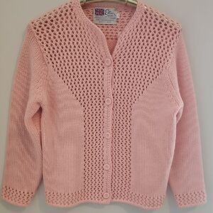 Ellisy Import 100% Fine Virgin Wool Knit Women's Sweater. Sz 36 Pink